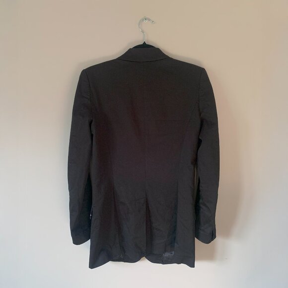 Black 2-Button Long Blazer - Picture 2 of 3